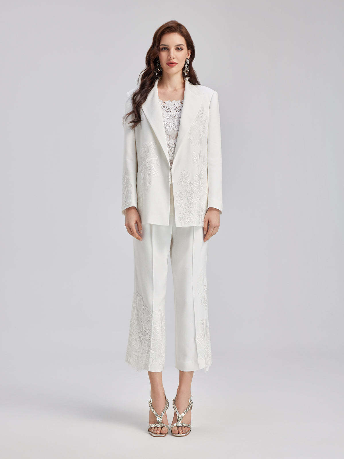 Luxe Floral Embroidered Relaxed Blazer-VibeCloset