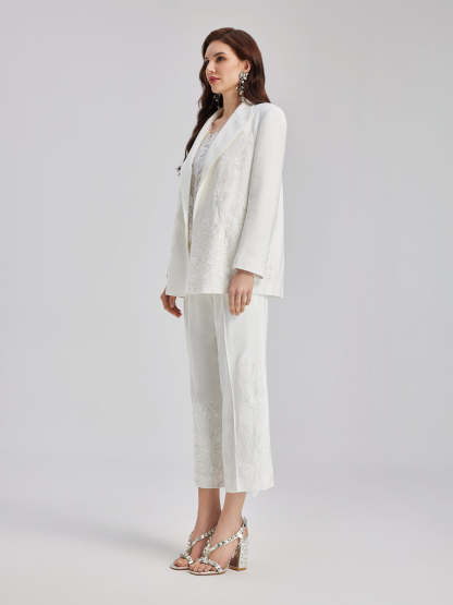 Luxe Floral Embroidered Relaxed Blazer-VibeCloset