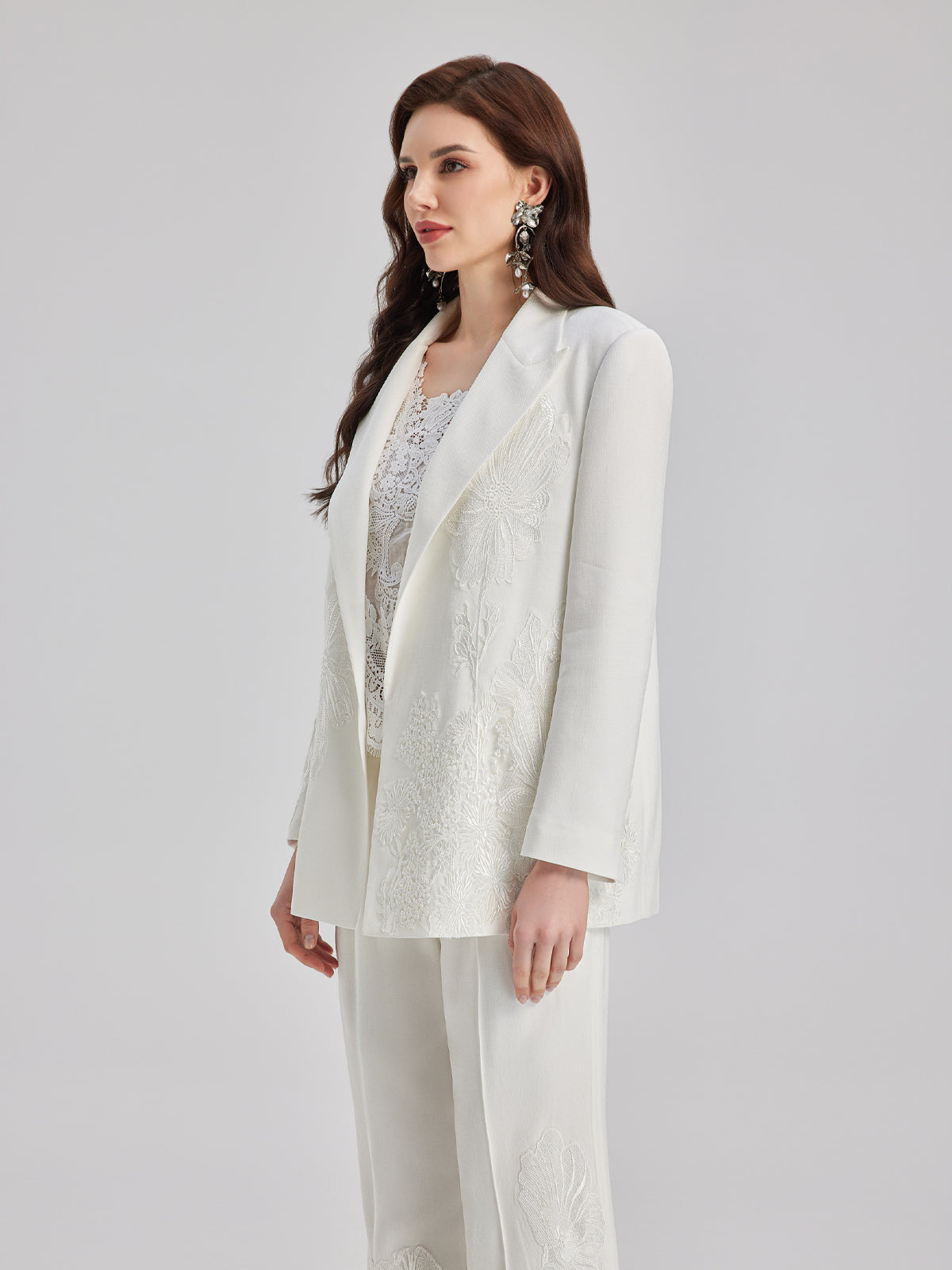 Luxe Floral Embroidered Relaxed Blazer-VibeCloset