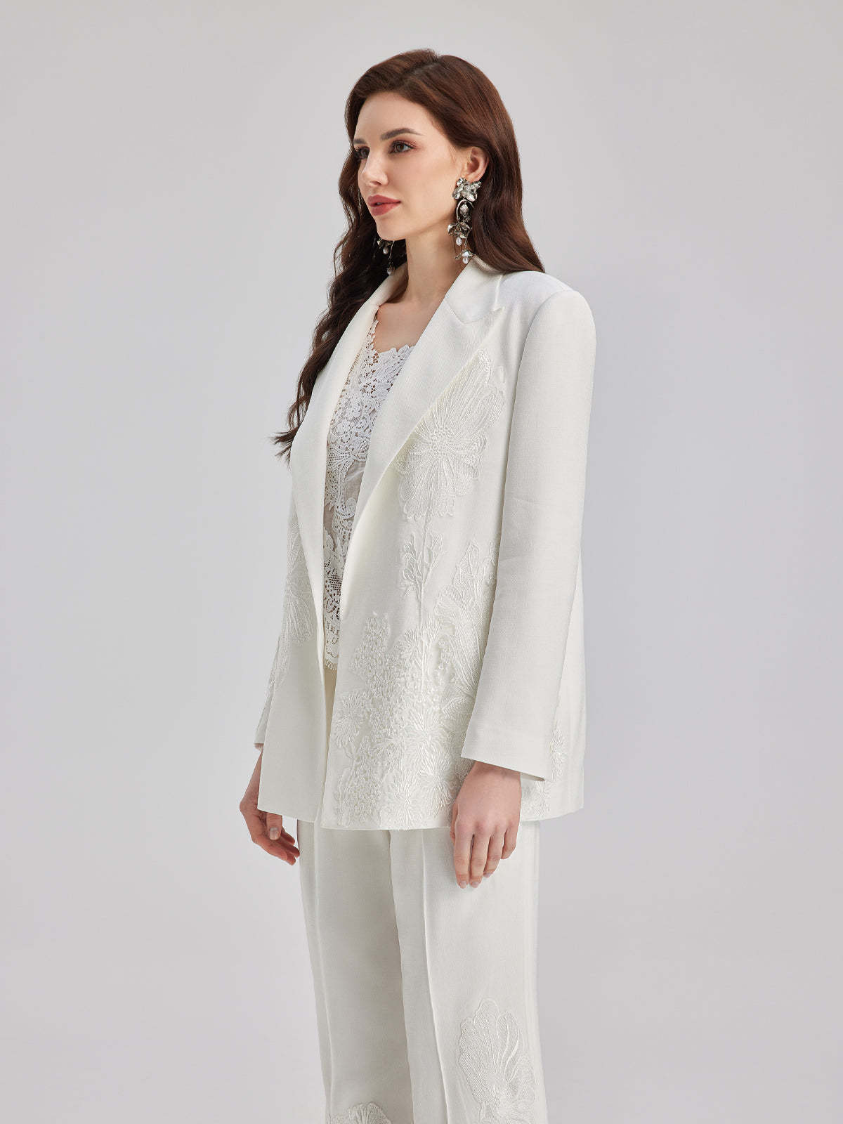 Luxe Floral Embroidered Relaxed Blazer-VibeCloset