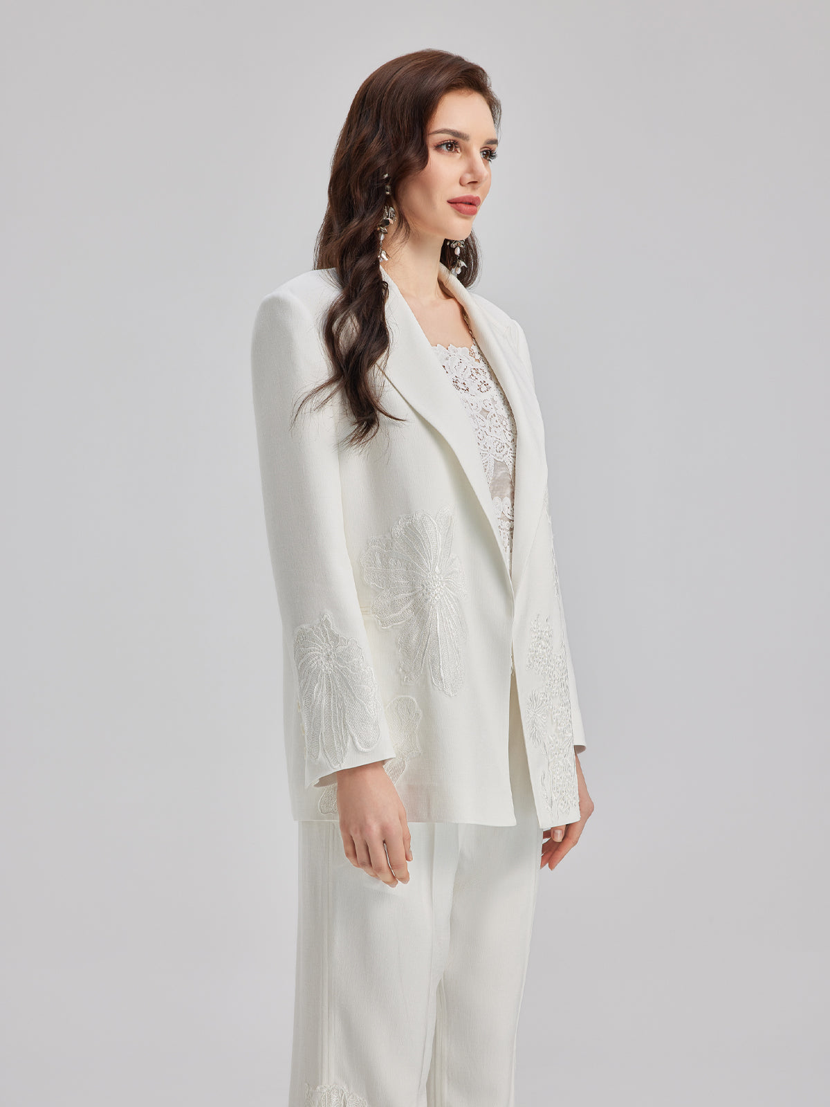 Luxe Floral Embroidered Relaxed Blazer-VibeCloset