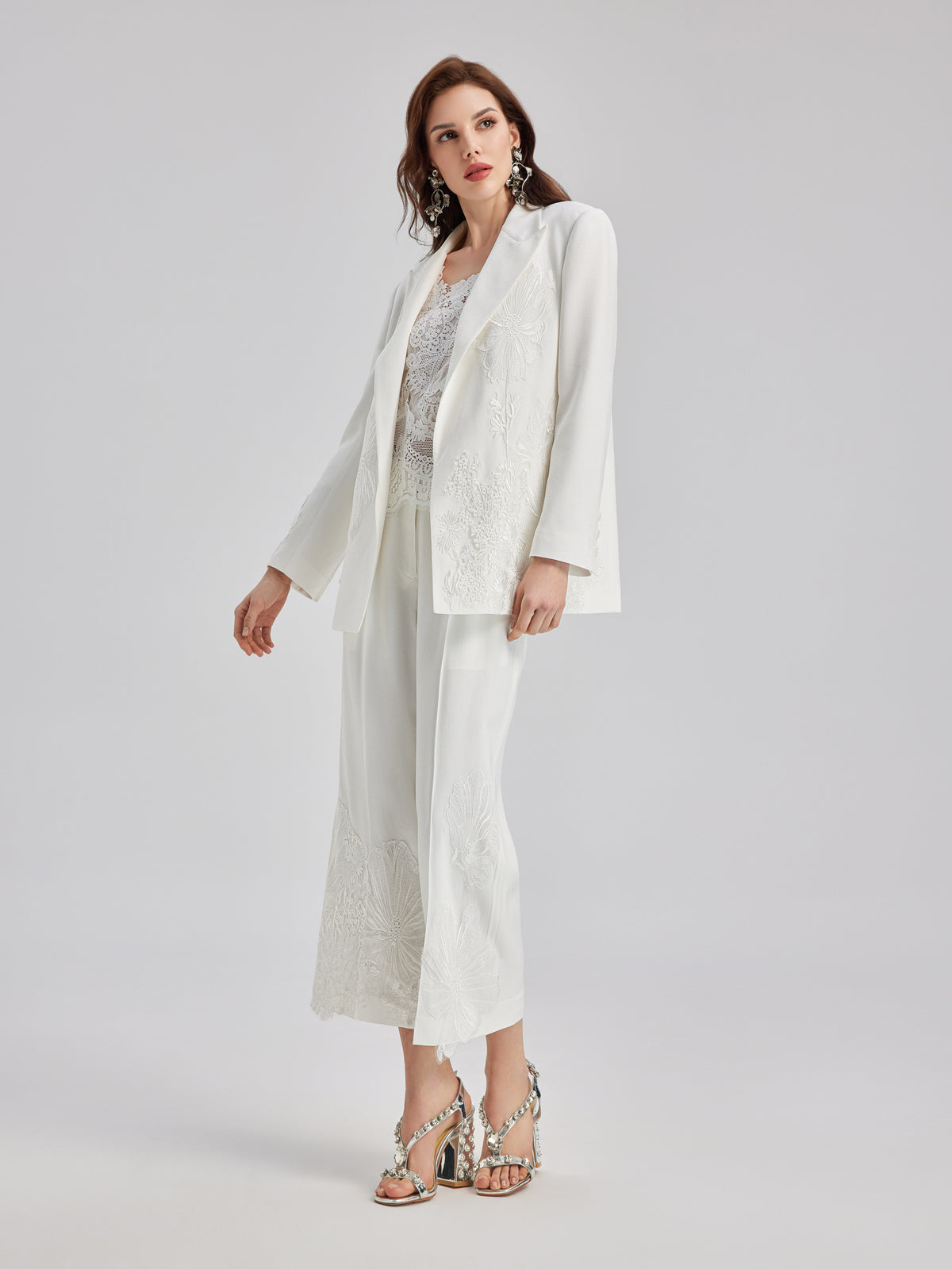 Luxe Floral Embroidered Relaxed Blazer-VibeCloset