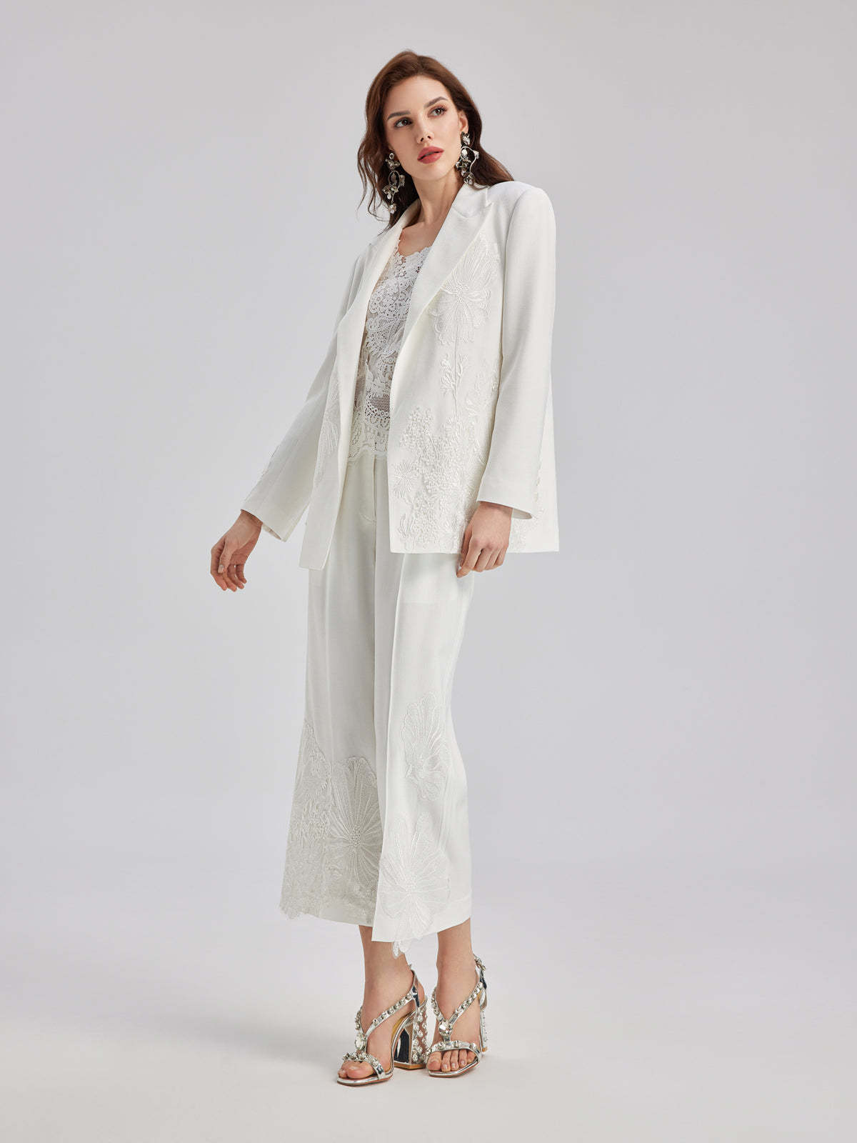 Luxe Floral Embroidered Relaxed Blazer-VibeCloset