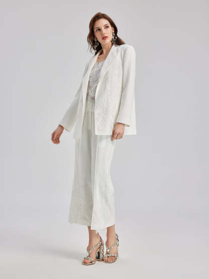 Luxe Floral Embroidered Relaxed Blazer-VibeCloset