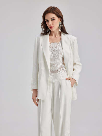 Luxe Floral Embroidered Relaxed Blazer-VibeCloset