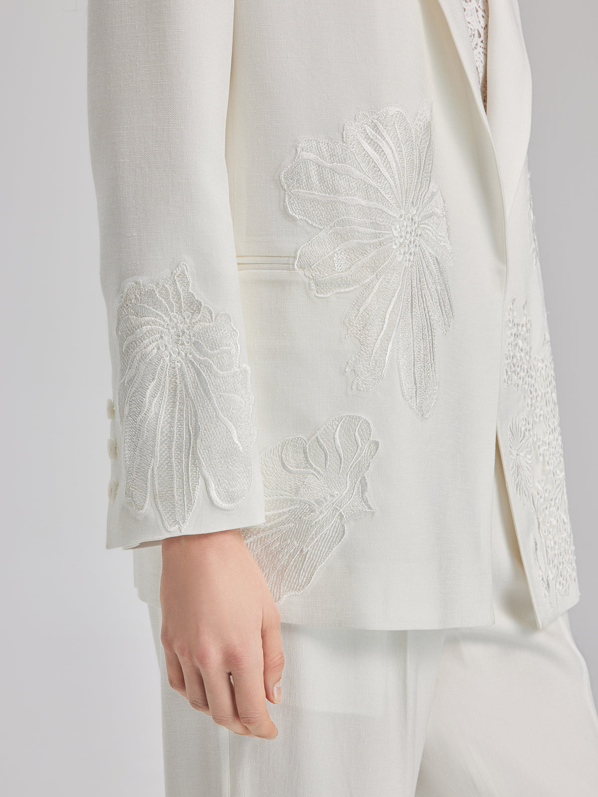 Luxe Floral Embroidered Relaxed Blazer-VibeCloset