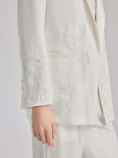 Luxe Floral Embroidered Relaxed Blazer-VibeCloset