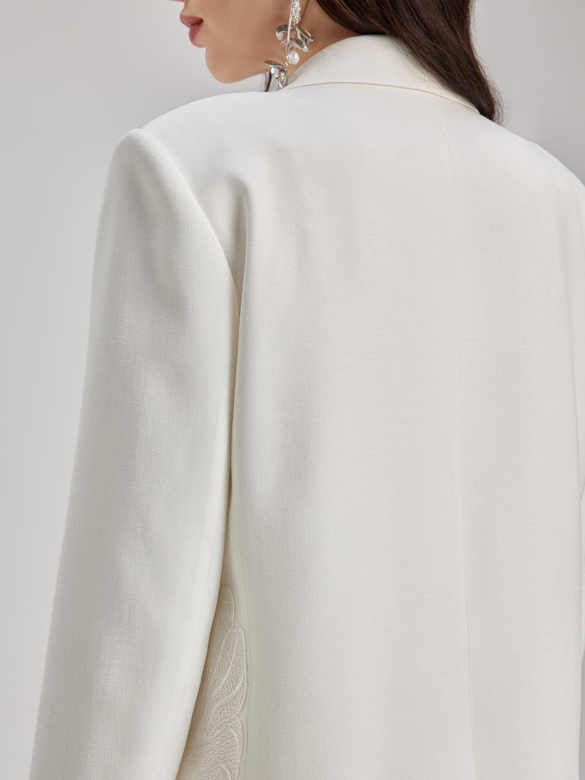 Luxe Floral Embroidered Relaxed Blazer-VibeCloset