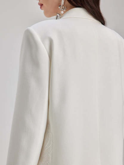 Luxe Floral Embroidered Relaxed Blazer-VibeCloset