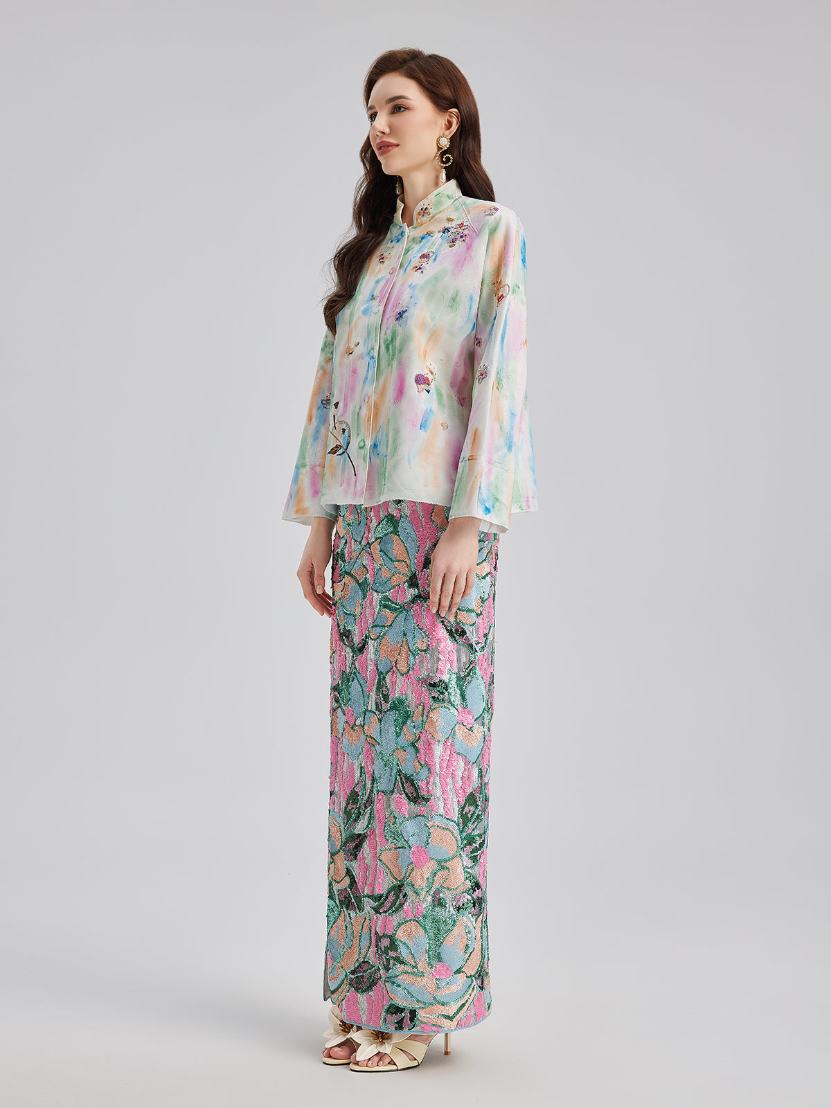 Knot Stitch Embroidered Painted Jacket-VibeCloset