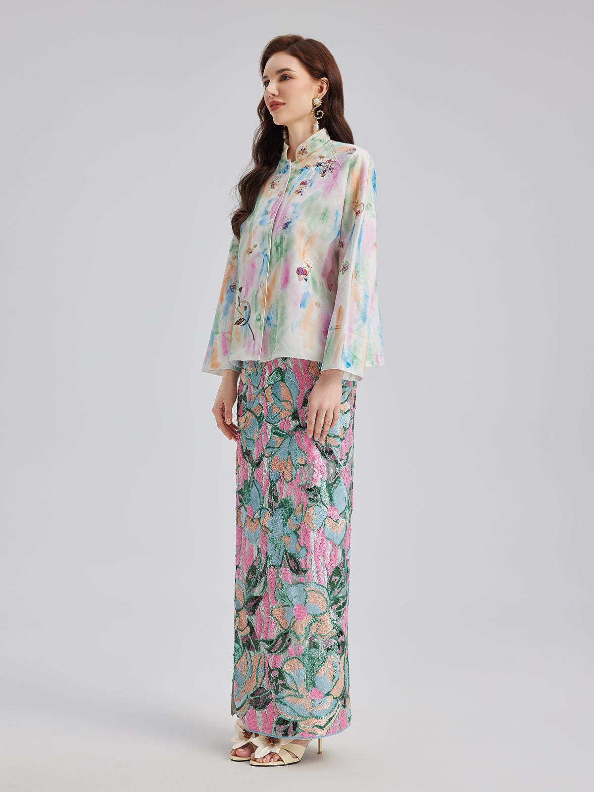 Knot Stitch Embroidered Painted Jacket-VibeCloset