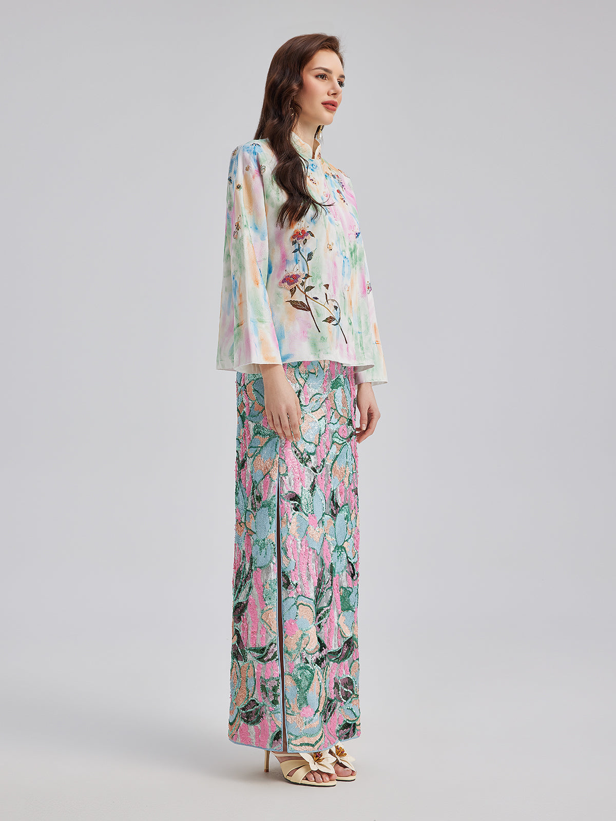 Knot Stitch Embroidered Painted Jacket-VibeCloset