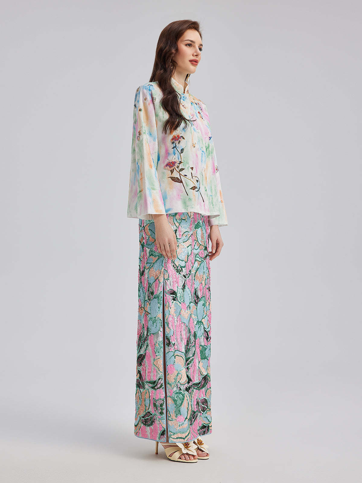 Knot Stitch Embroidered Painted Jacket-VibeCloset