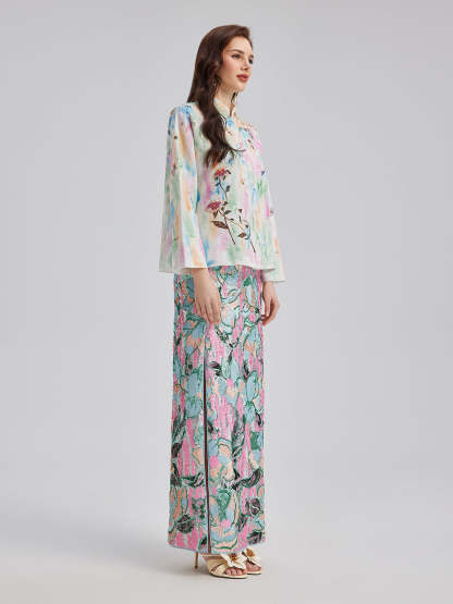 Knot Stitch Embroidered Painted Jacket-VibeCloset