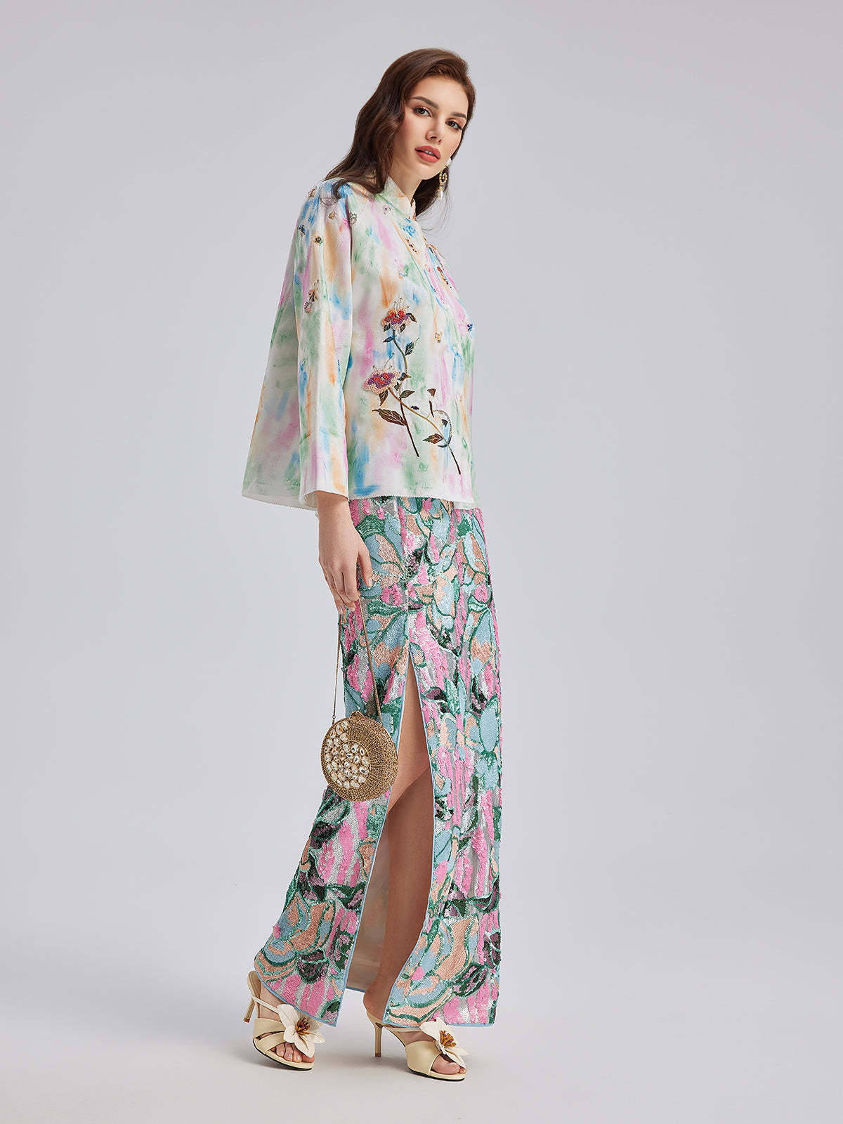 Knot Stitch Embroidered Painted Jacket-VibeCloset