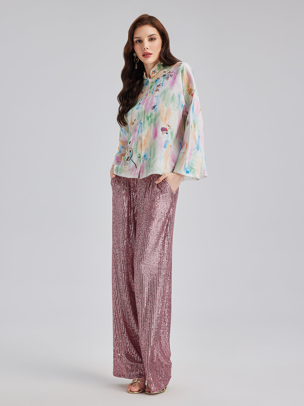 Knot Stitch Embroidered Painted Jacket-VibeCloset