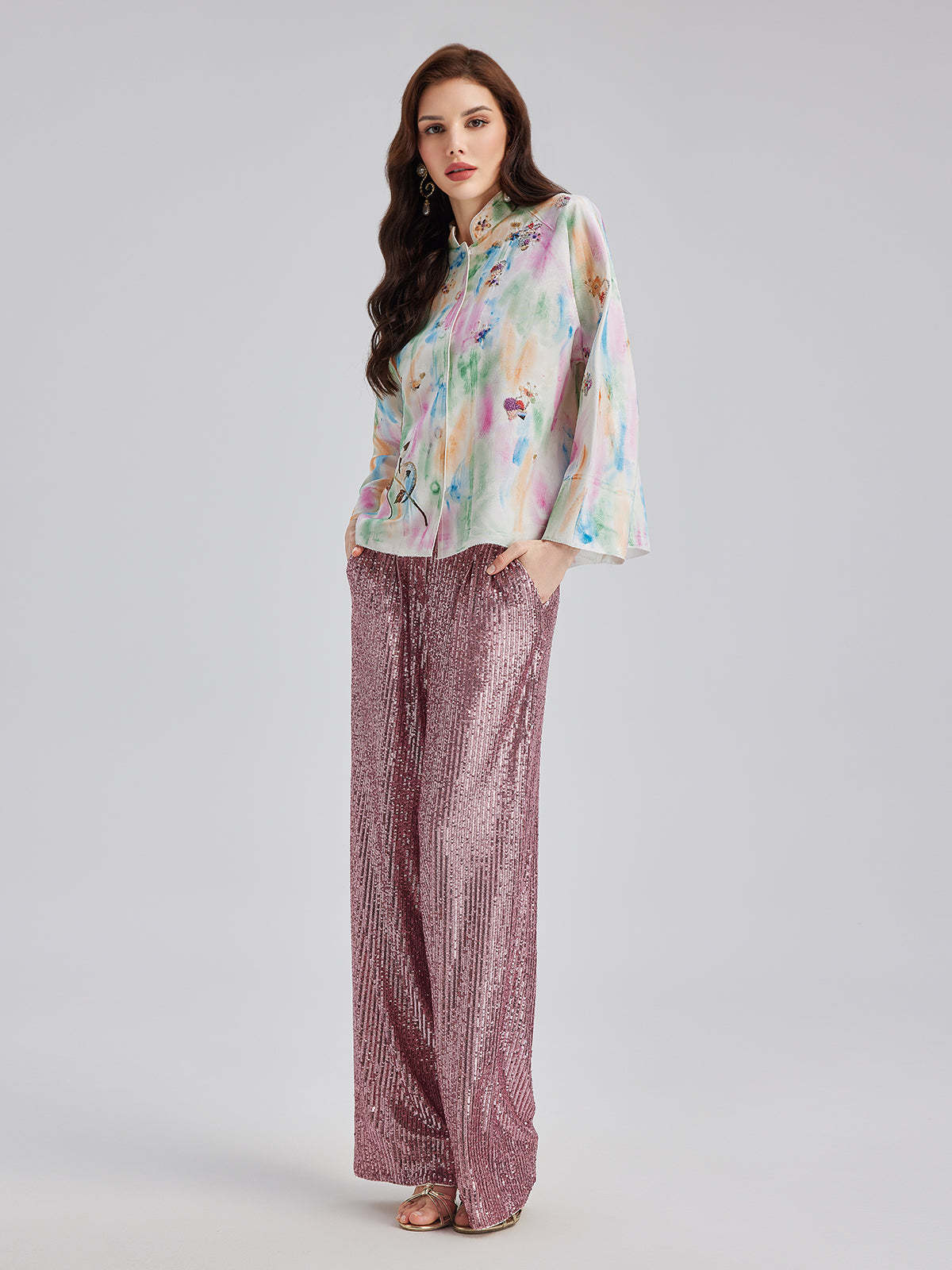 Knot Stitch Embroidered Painted Jacket-VibeCloset