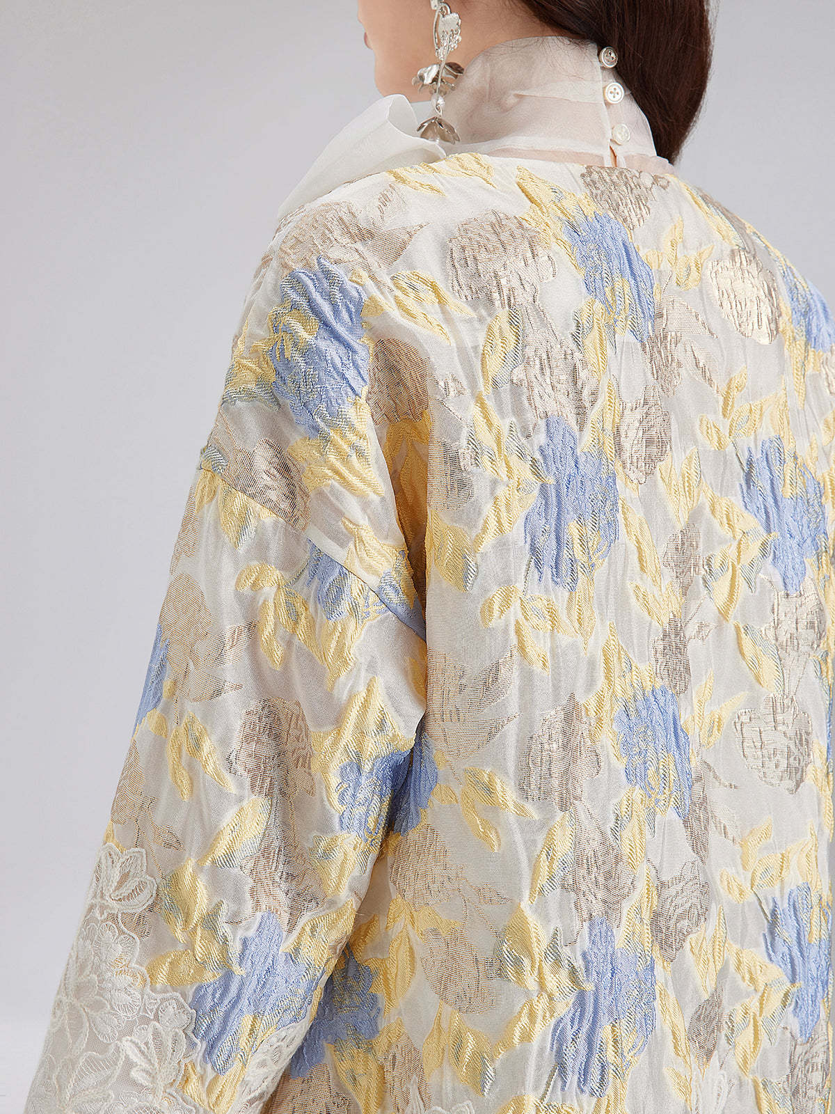 Artistic Painted Jacquard Lace Jacket-VibeCloset