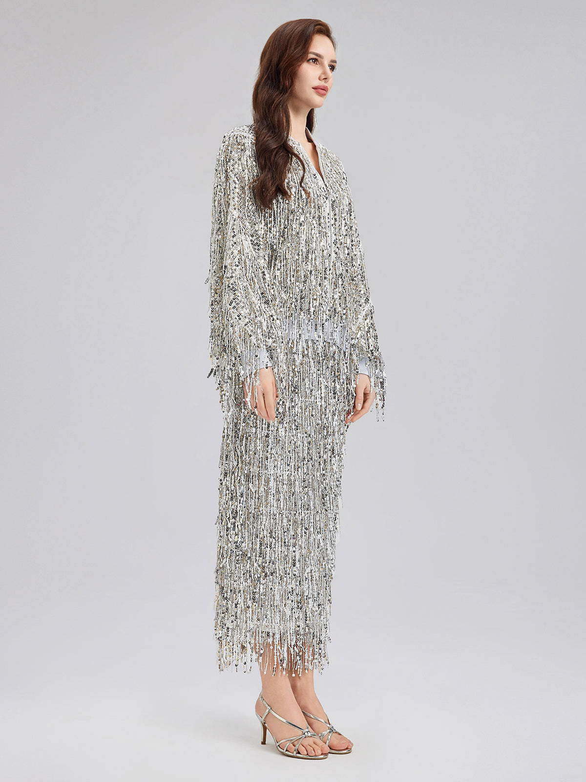 Tassel Sequin Embroidered Bomber Jacket-VibeCloset