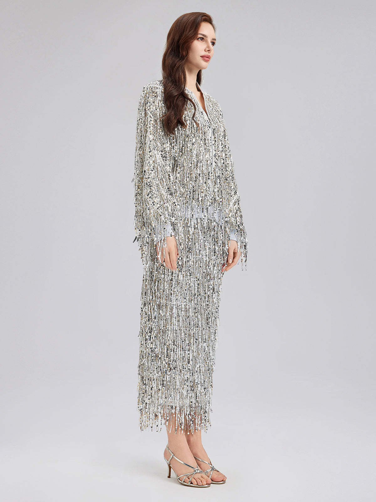 Tassel Sequin Embroidered Bomber Jacket-VibeCloset