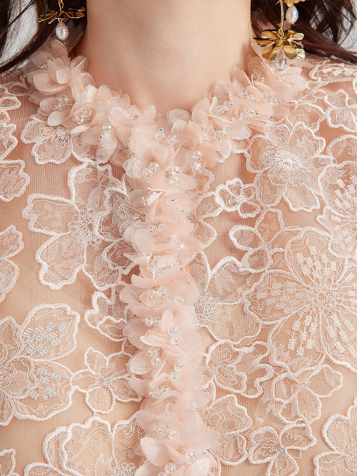 French Beaded Floral Embroidered Jacket-VibeCloset