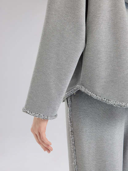 Hand-Stitched Knit Hoodie Jacket-VibeCloset