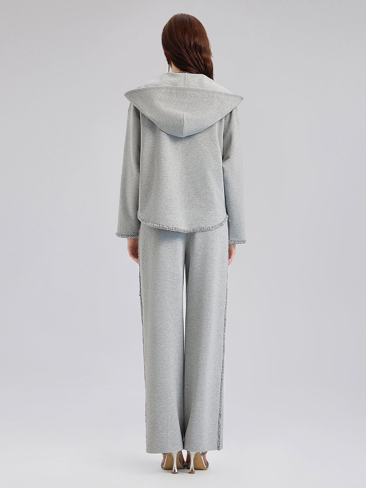 Hand-Stitched Knit Hoodie Jacket-VibeCloset