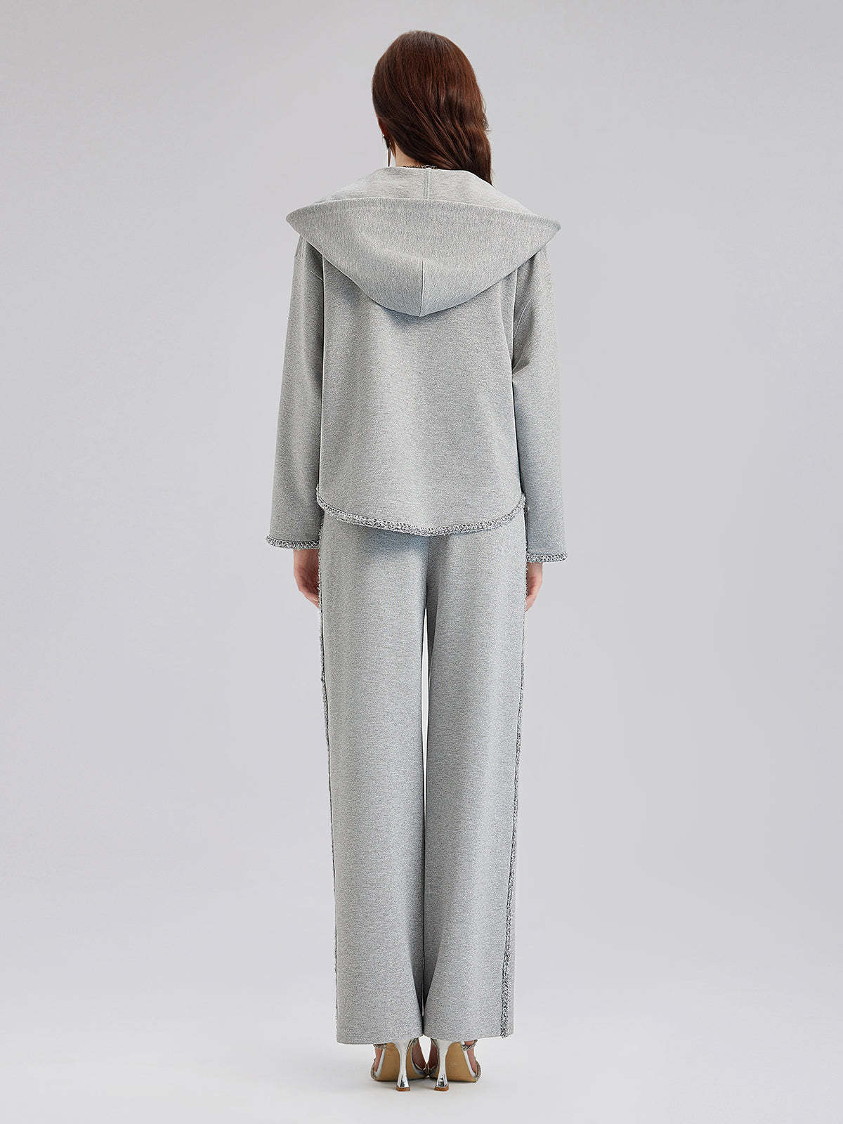 Hand-Stitched Knit Hoodie Jacket-VibeCloset