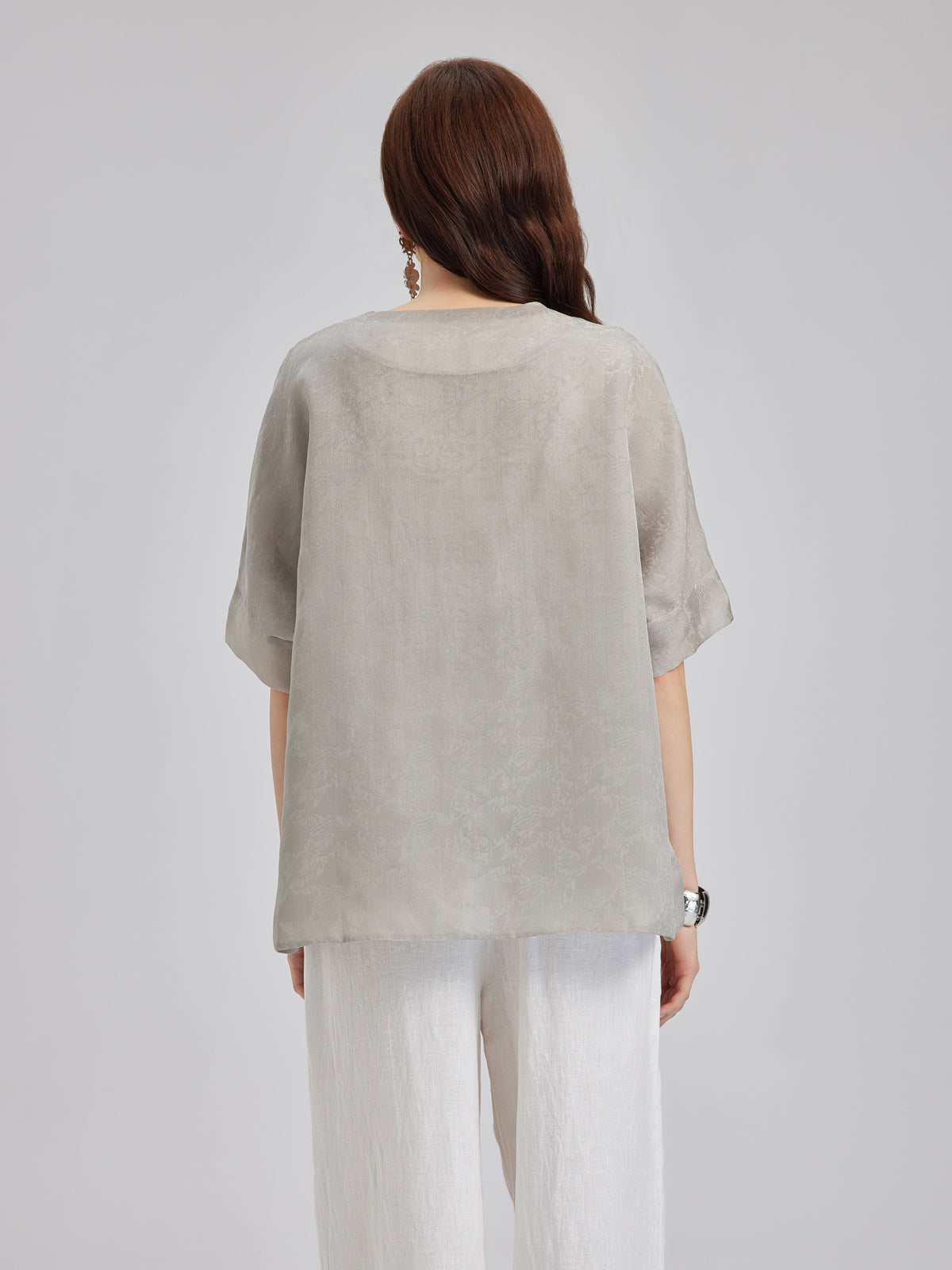 Versatile Silk Aesthetics Floral Embroidered Top-VibeCloset