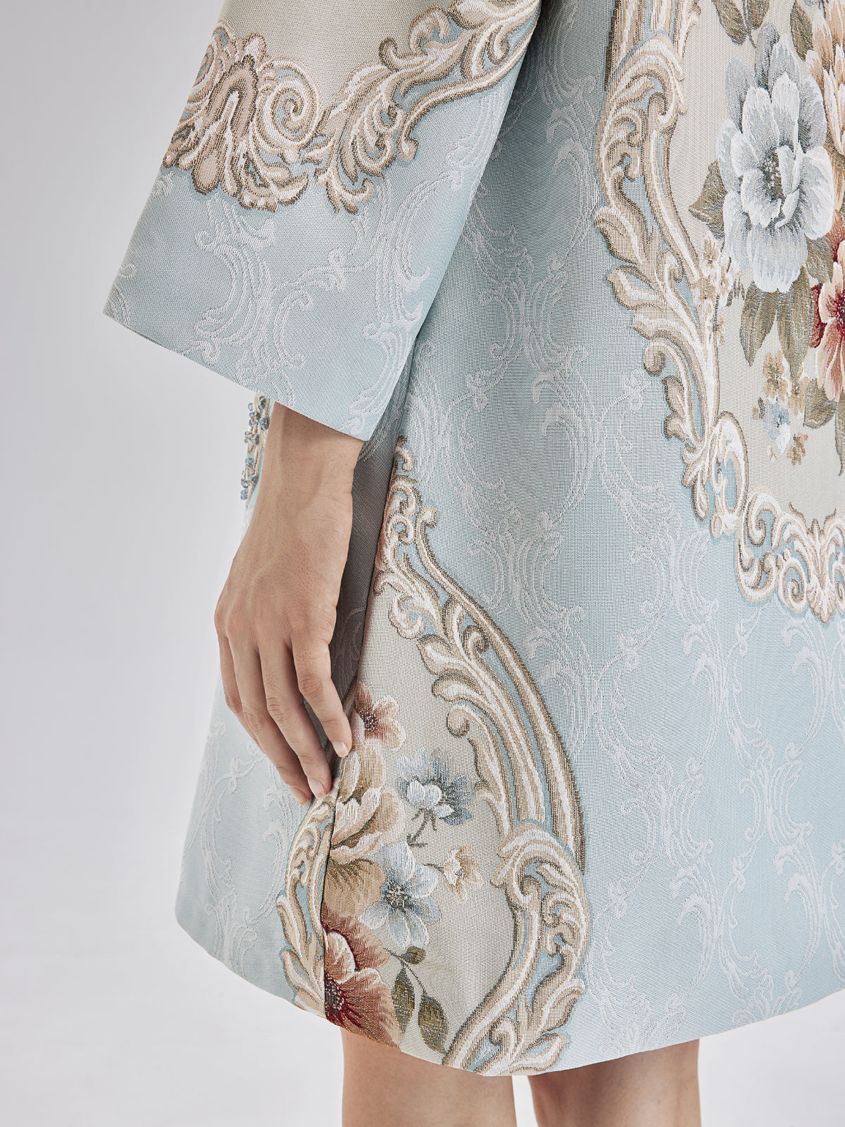 Spring Hand-Sewn Beaded 3D Floral Jacket-VibeCloset