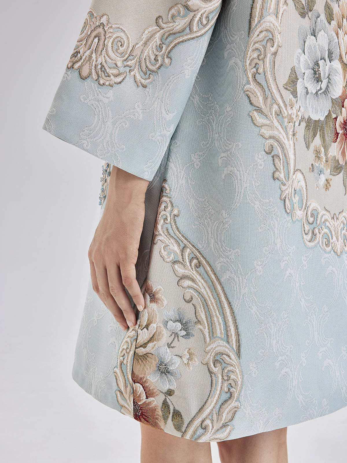 Spring Hand-Sewn Beaded 3D Floral Jacket-VibeCloset