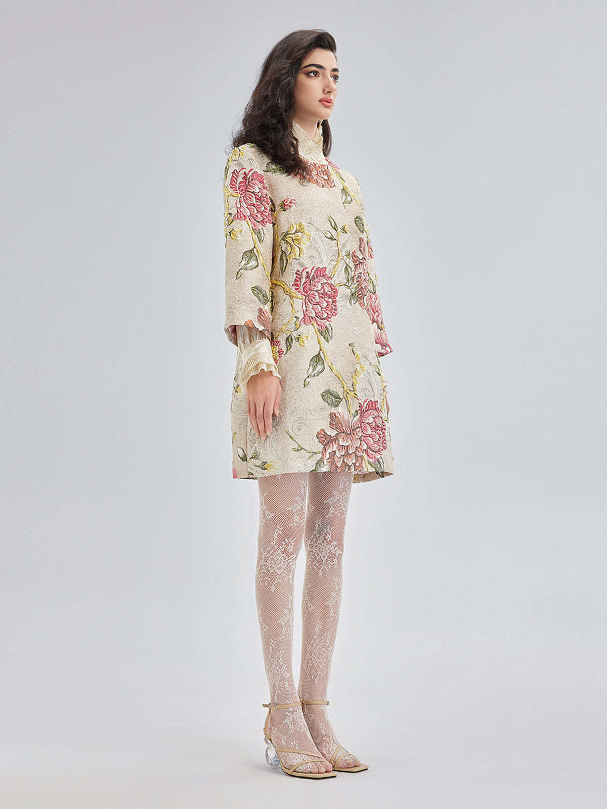 Hand-Sewn Beaded Floral Jacket-VibeCloset