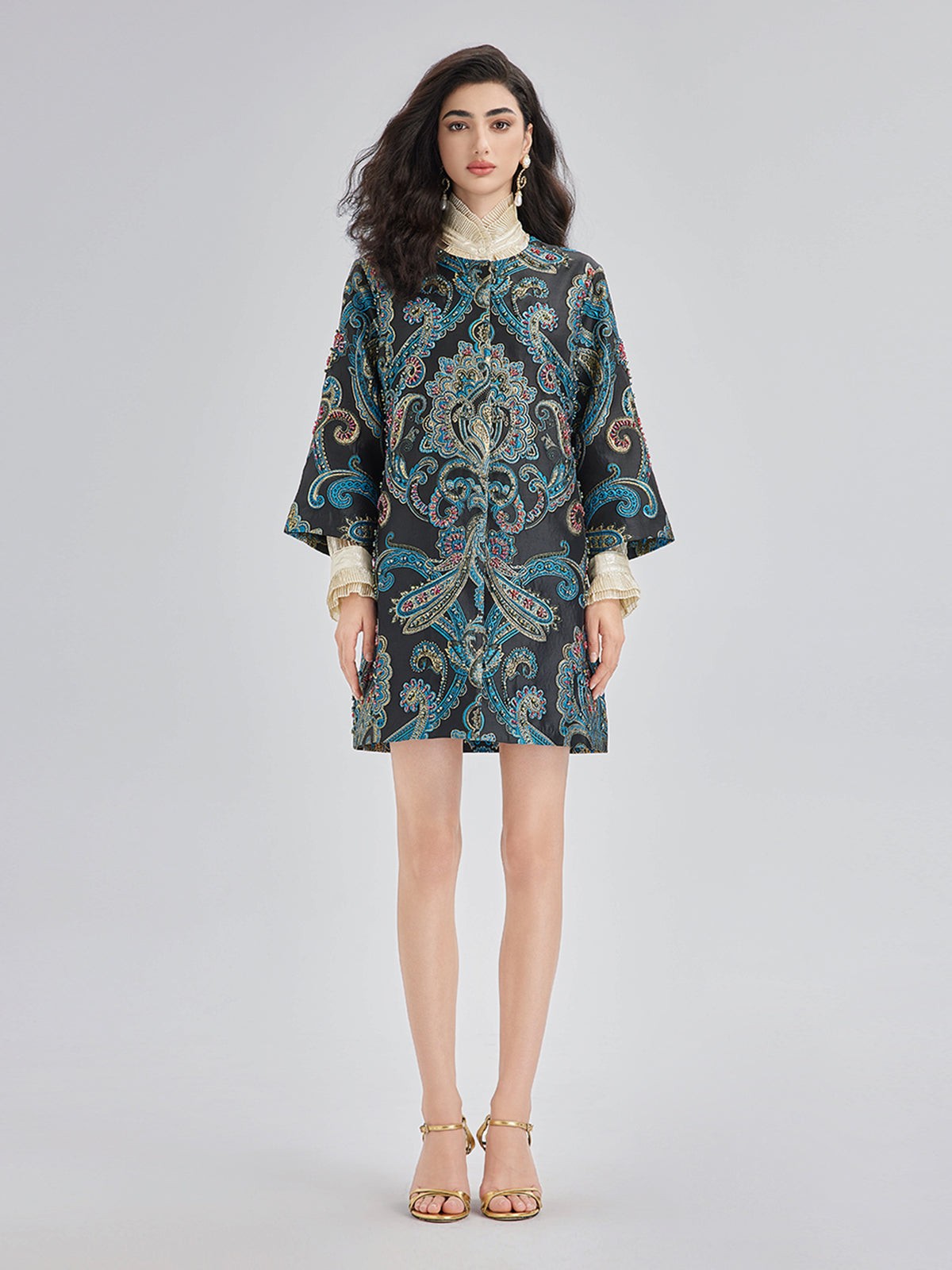 Spring Hand-Sewn Beaded Floral Jacket-VibeCloset