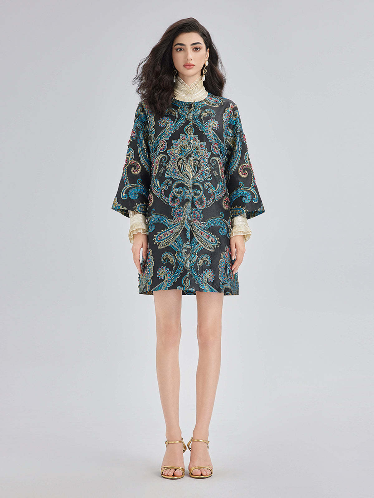 Spring Hand-Sewn Beaded Floral Jacket-VibeCloset
