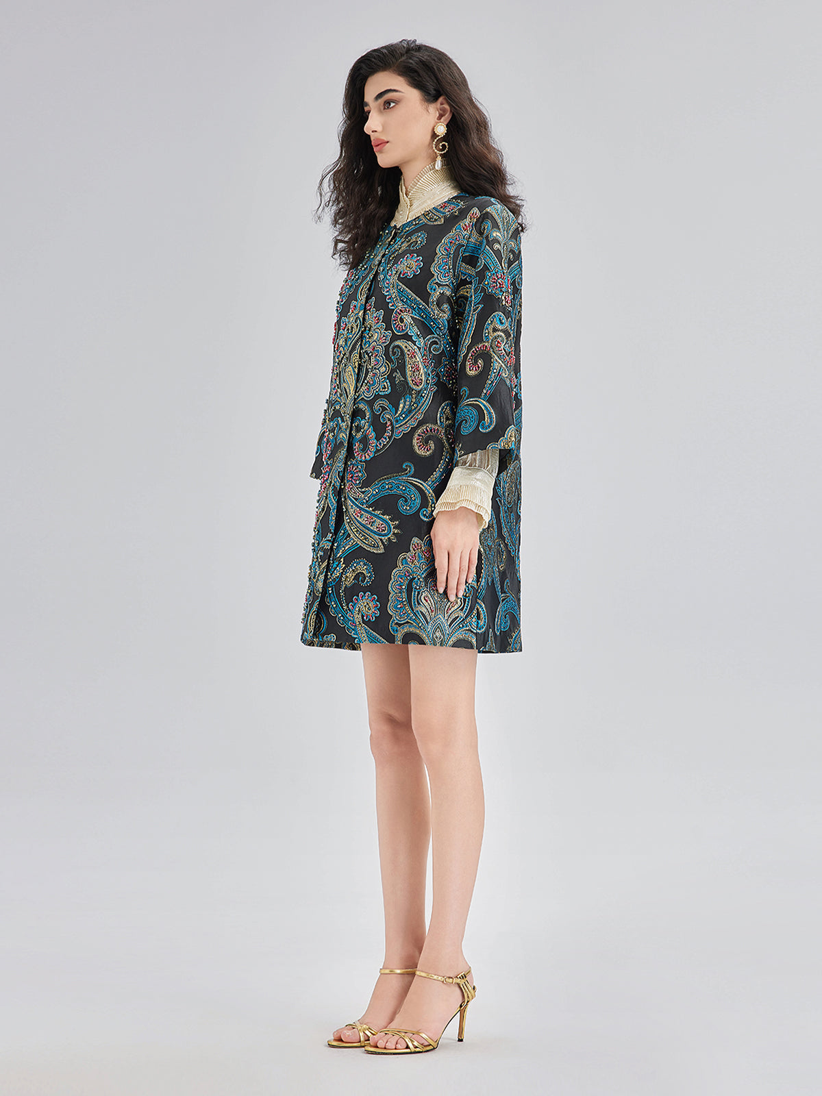 Spring Hand-Sewn Beaded Floral Jacket-VibeCloset