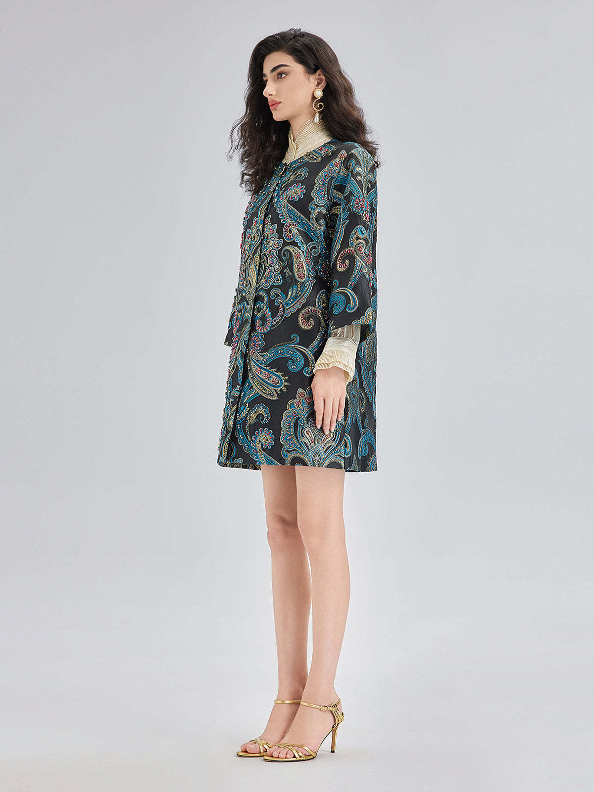 Spring Hand-Sewn Beaded Floral Jacket-VibeCloset