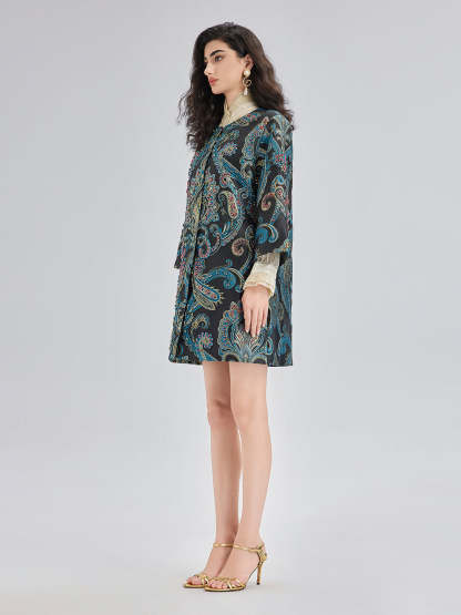 Spring Hand-Sewn Beaded Floral Jacket-VibeCloset