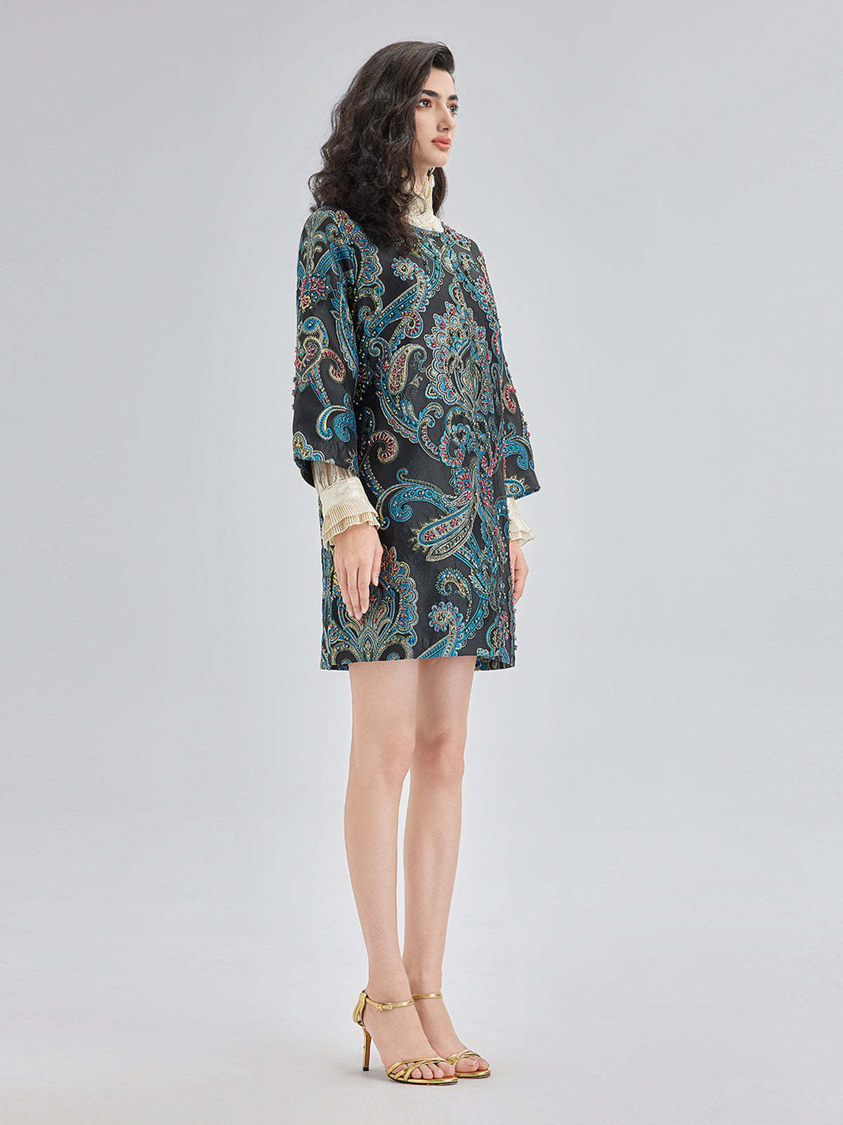 Spring Hand-Sewn Beaded Floral Jacket-VibeCloset