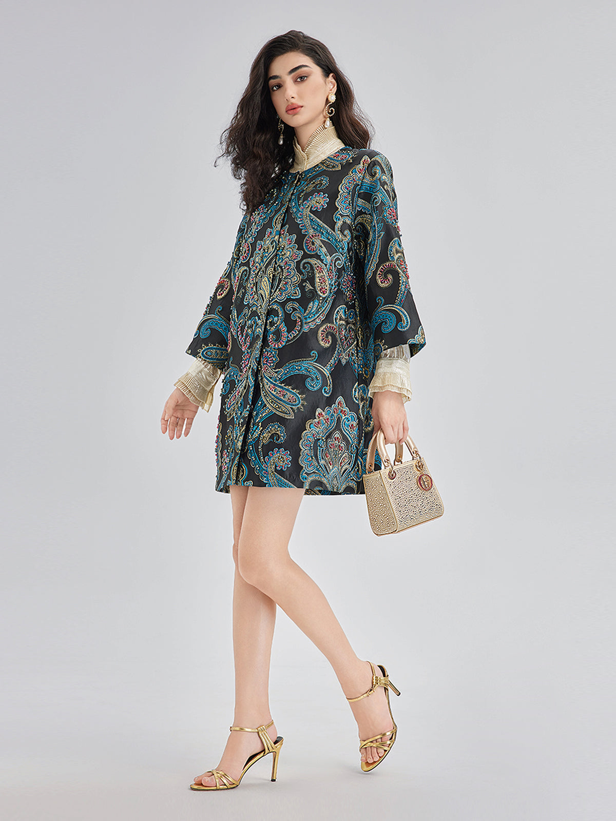 Spring Hand-Sewn Beaded Floral Jacket-VibeCloset