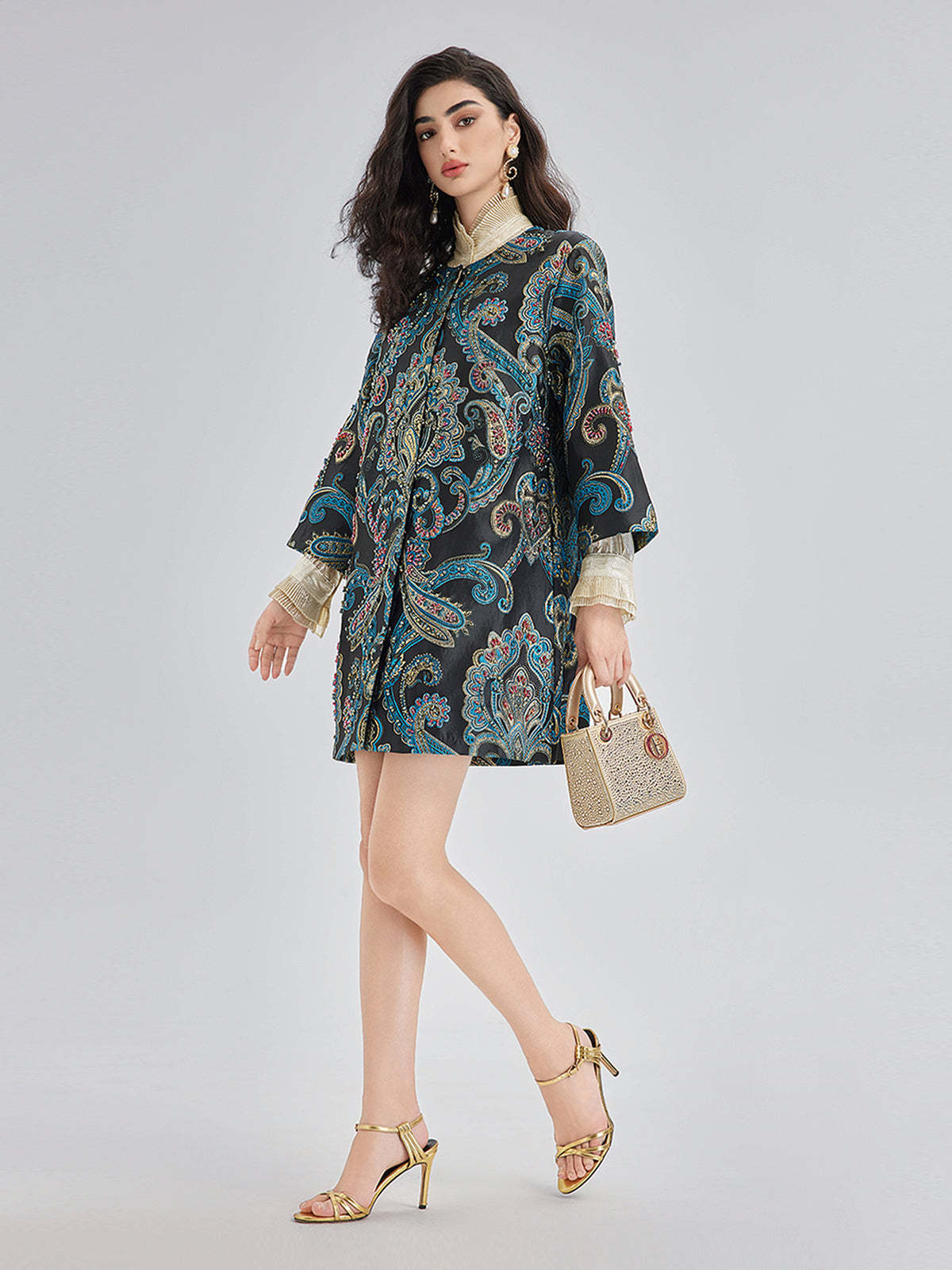 Spring Hand-Sewn Beaded Floral Jacket-VibeCloset
