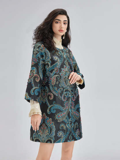 Spring Hand-Sewn Beaded Floral Jacket-VibeCloset