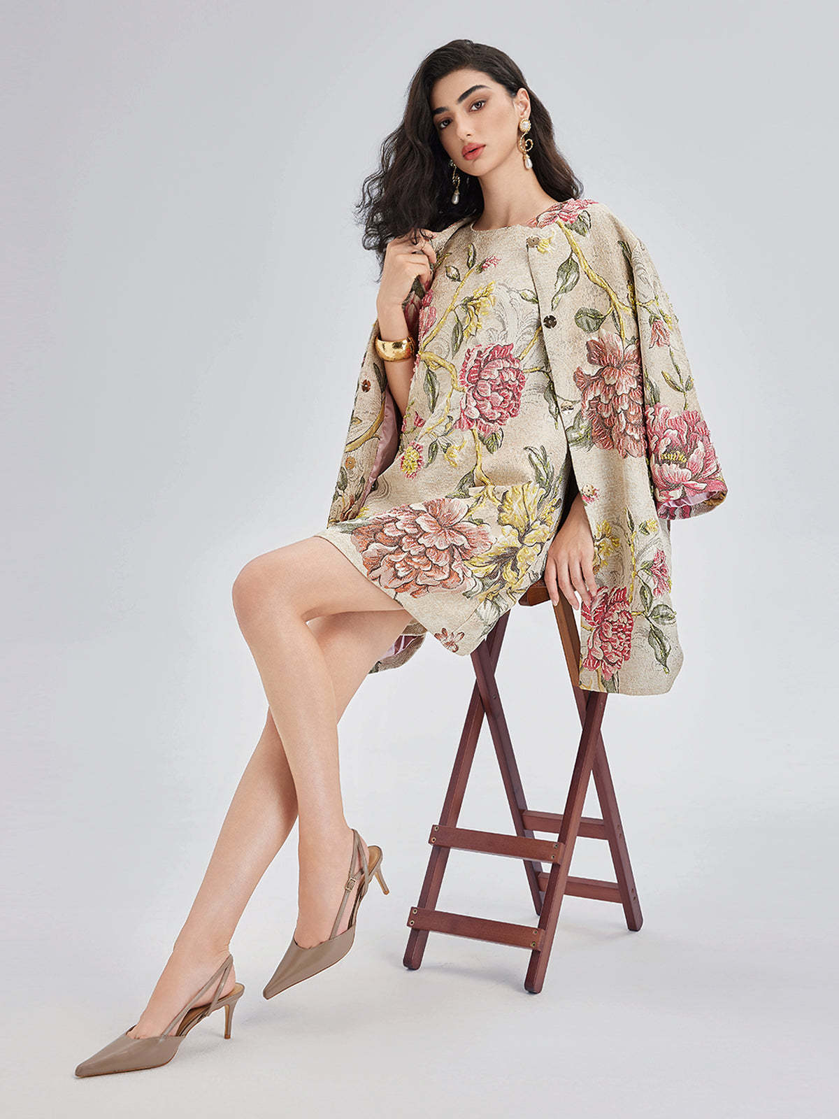 Hand-Sewn Beaded Floral Jacket-VibeCloset