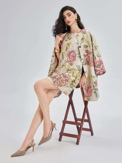 Hand-Sewn Beaded Floral Jacket-VibeCloset