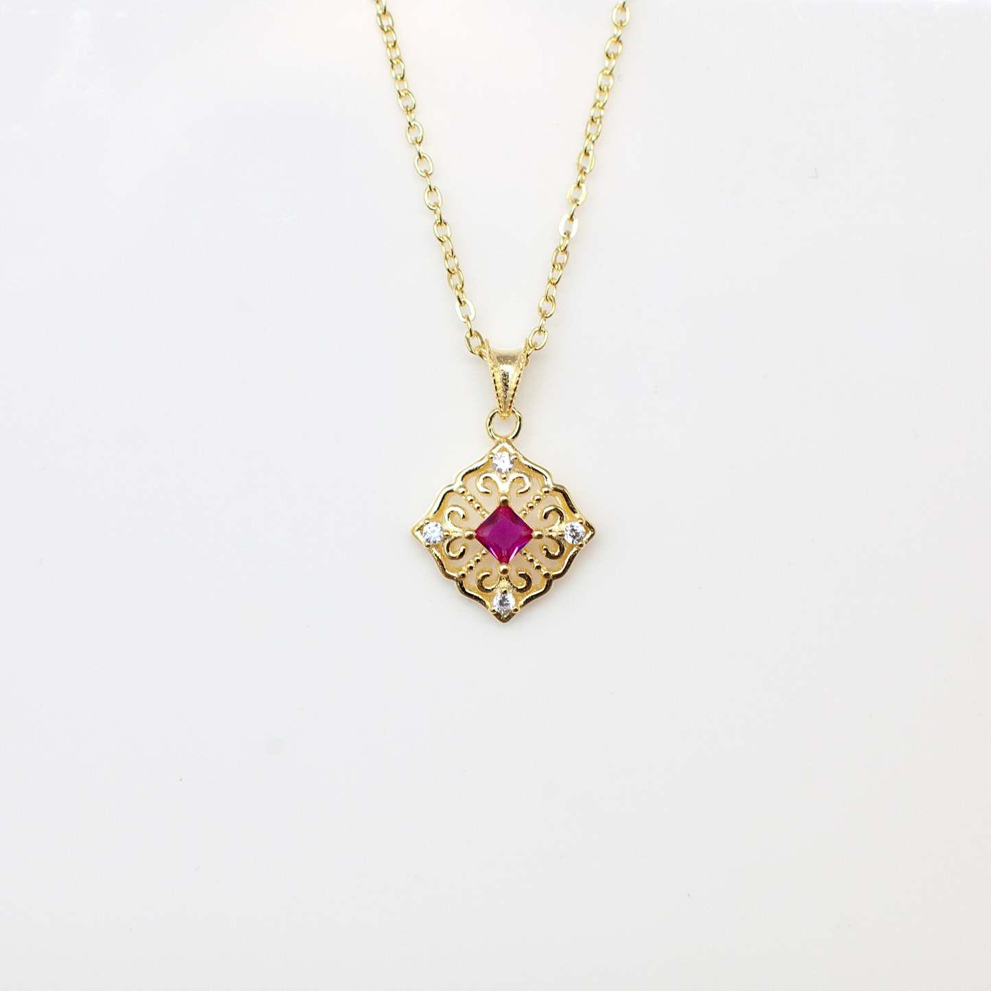 Royal Ruby Necklace-VibeCloset