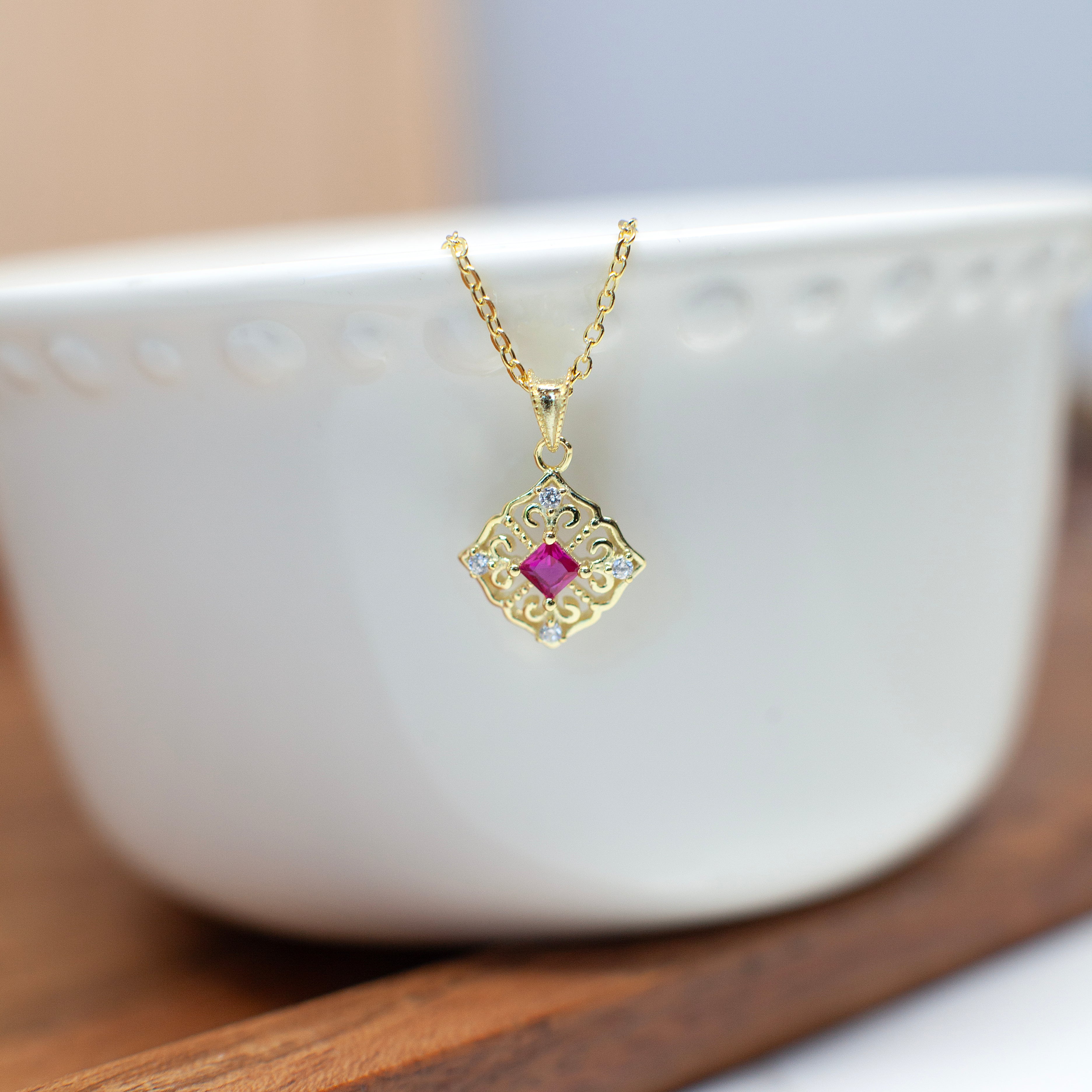 Royal Ruby Necklace-VibeCloset