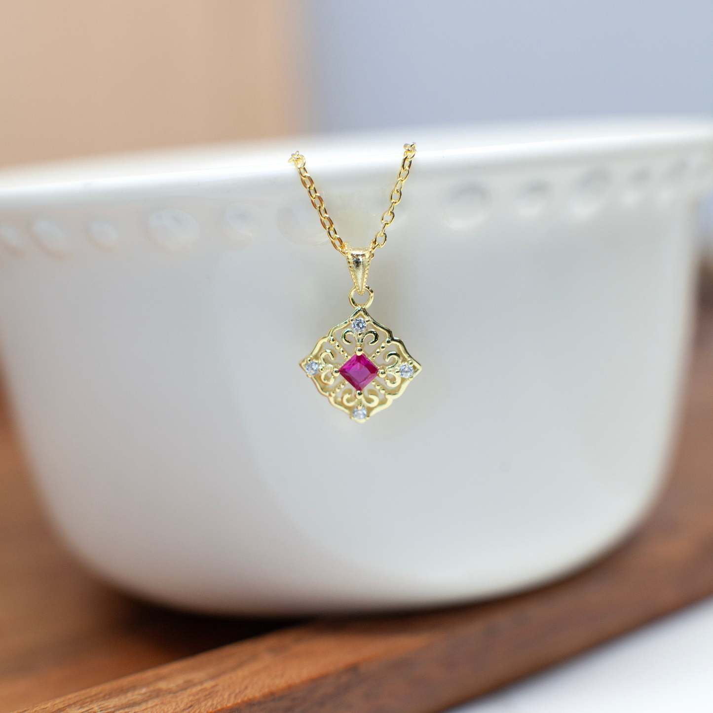 Royal Ruby Necklace-VibeCloset