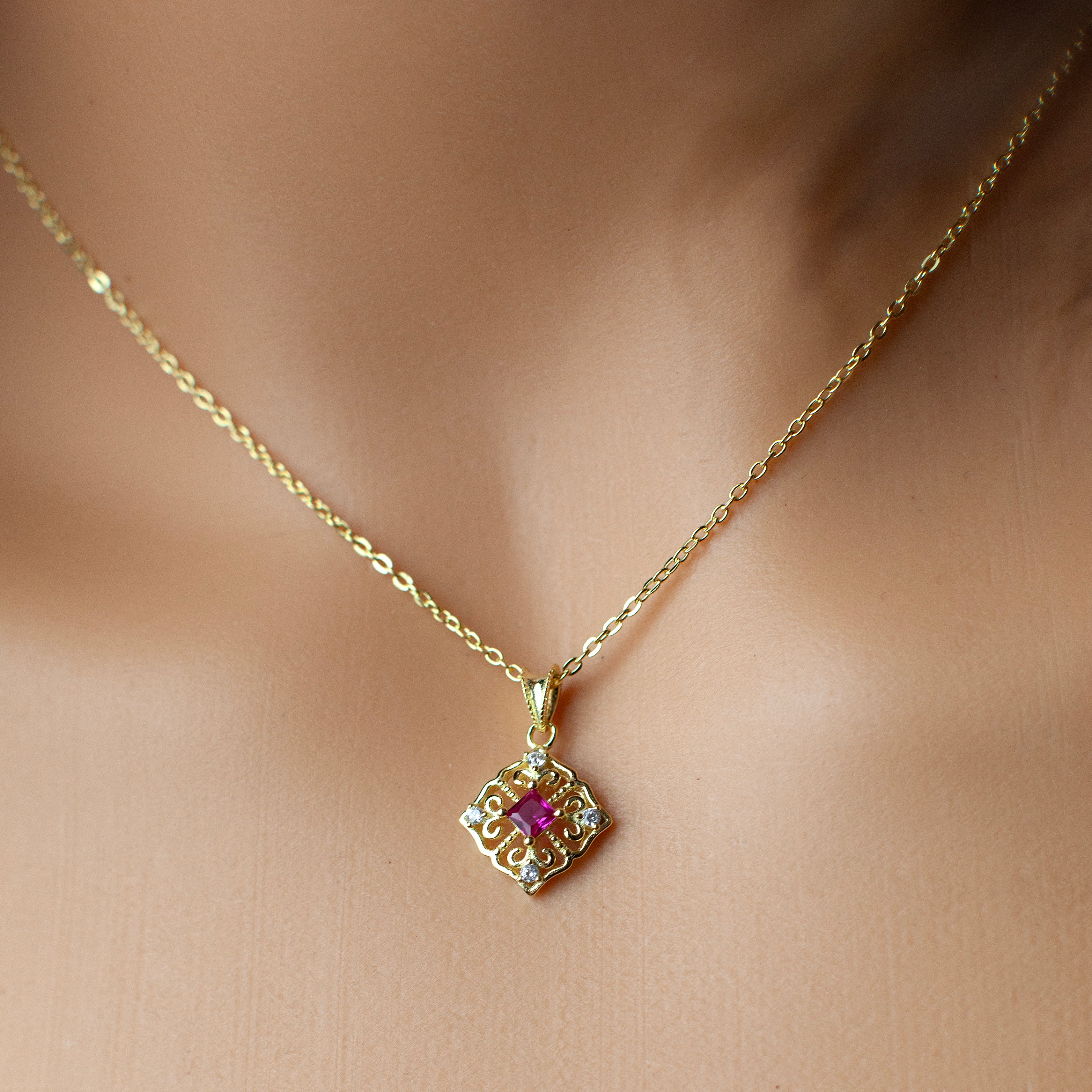 Royal Ruby Necklace-VibeCloset