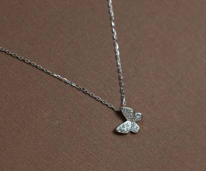 Delicate Butterfly Pendant-VibeCloset