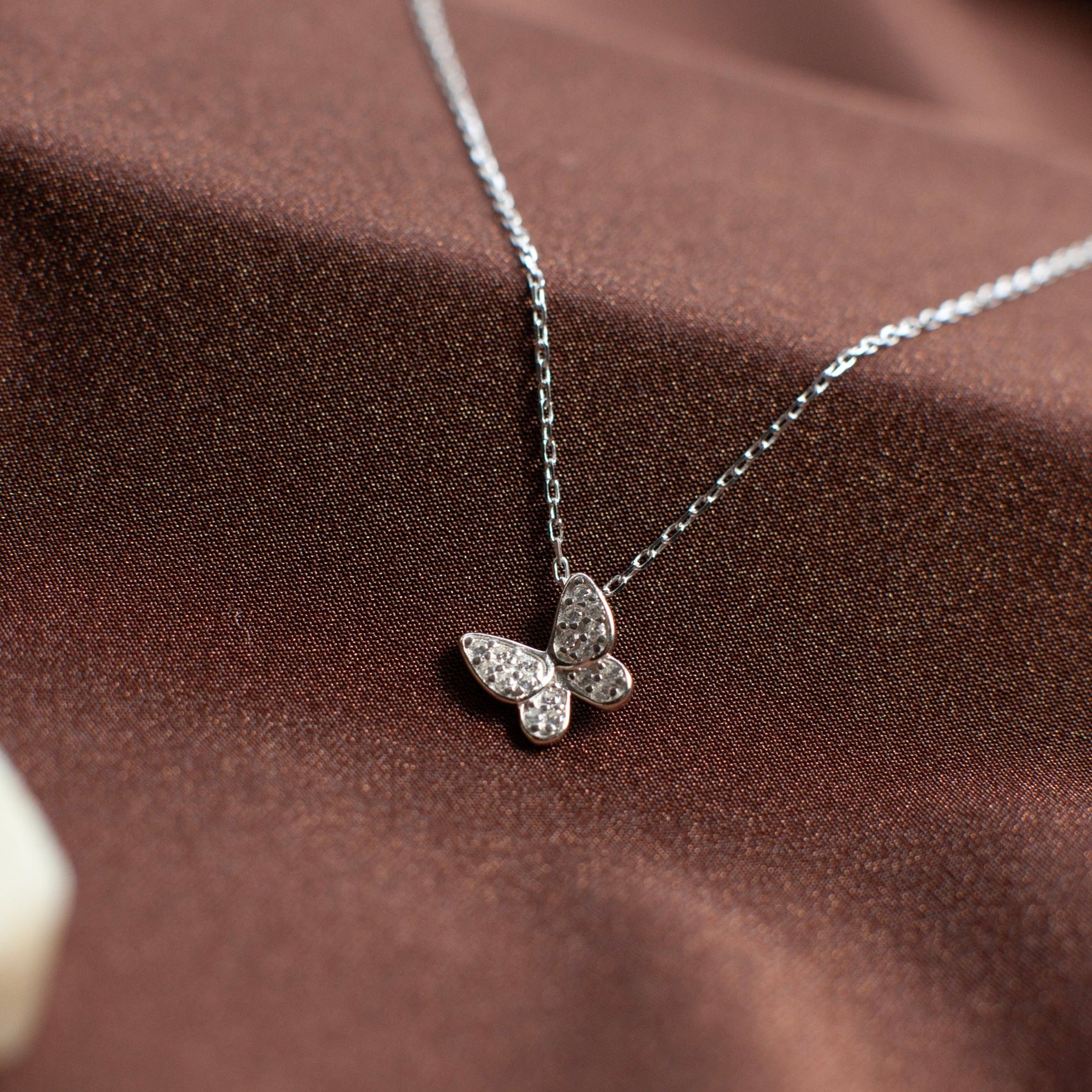 Delicate Butterfly Pendant-VibeCloset