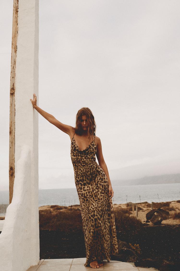 Zelpha Leopard Midi Dress-VibeCloset